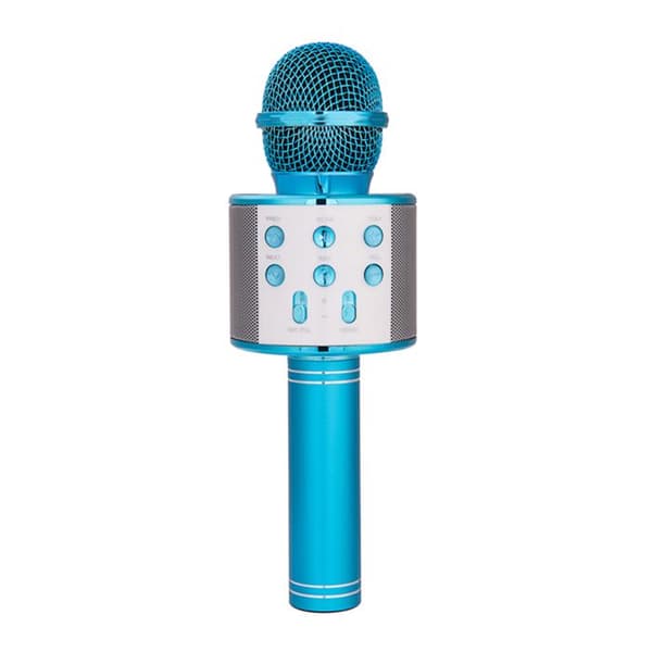 Mikrofon Karaoke - AVIZAR - Trådlös - Bluetooth 5.0 - Micro-SD plats - Ergonomisk Blå Anka