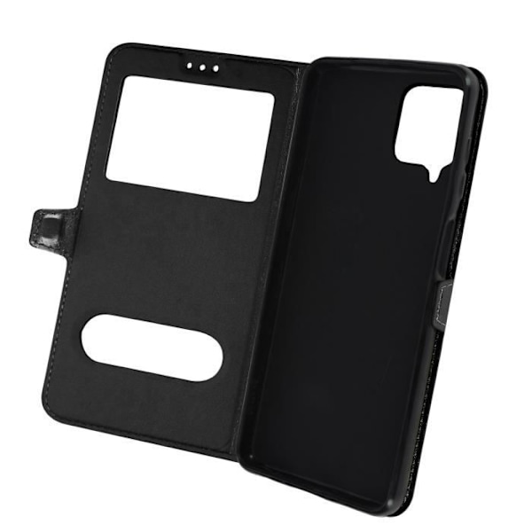 Etui til Samsung Galaxy A22 / M32 med dobbeltvindue Video Support sort svart