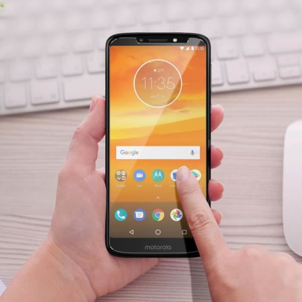 Motorola Moto E5 näytönsuojakalvo 9H Kovuus Ultraohut karkaistu lasi 0,3 mm valkoinen