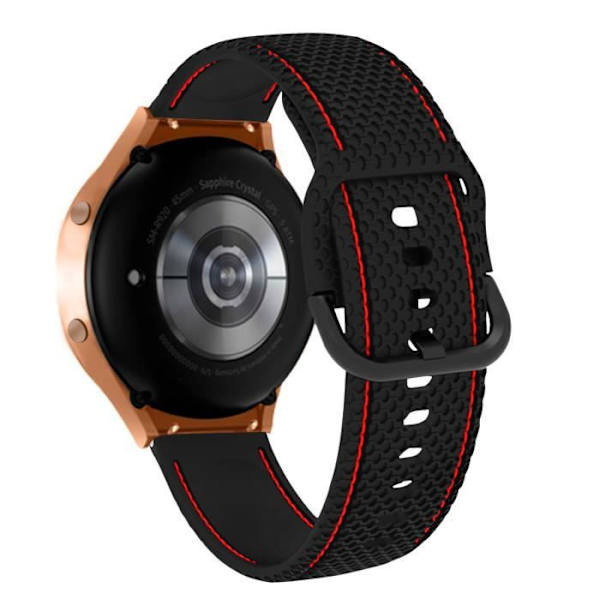 Armbånd til Galaxy Watch 5/5 Pro/4 Silikonesøm Tofarvet sort/rød