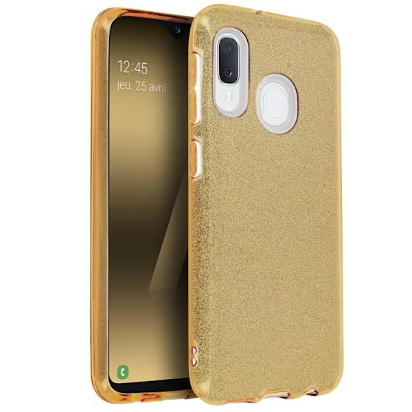 Coque för Samsung Galaxy A20e Avtagbar Paillette Silikon Semi-rigid guld Gul