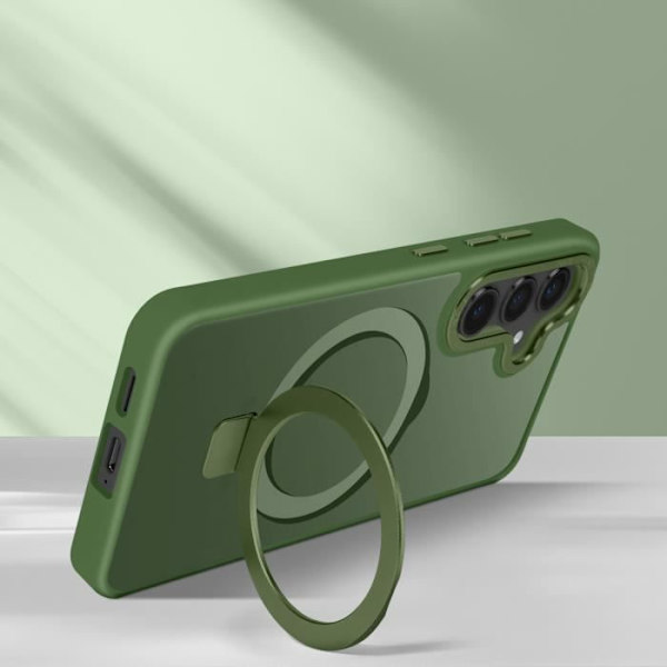 AVIZAR hårt fodral för Samsung Galaxy S24 - Grön - Genomskinlig design med färgglada konturer - MagSafe-kompatibel Grön