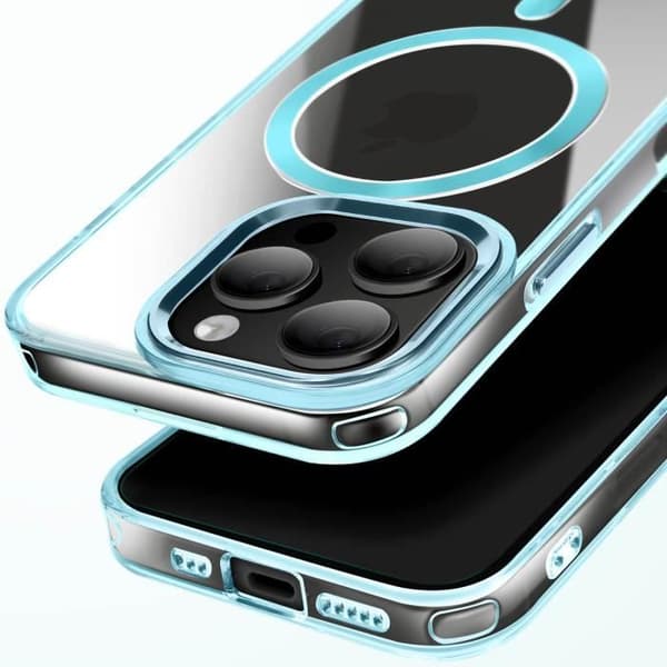 Coque - iPhone 14 Pro Max - MagSafe - Krystalfarve - Blå - Anti-gulning Blå