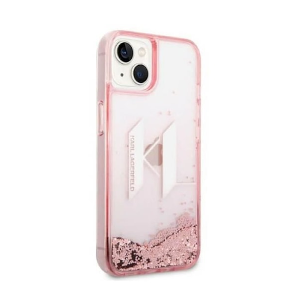 Karl Lagerfeld Liquid Glitter Big Logo Case - Kotelo iPhone 14:lle (vaaleanpunainen) - 3666339085643