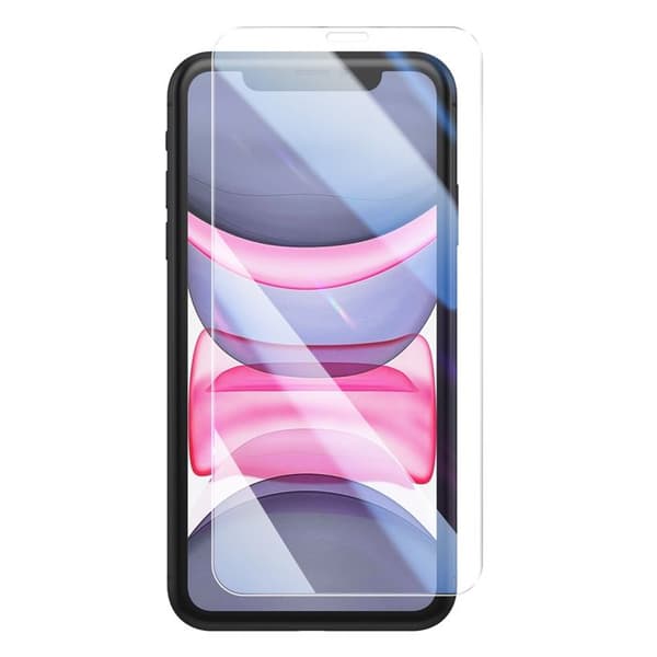 Härdat glas för iPhone 11 / iPhone XR 9H Rep- och stötresistent Mayaxess Transparent Vit