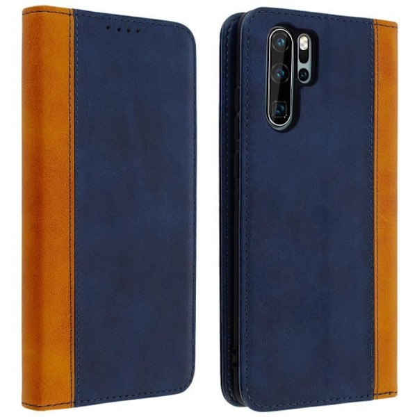 Plånboksfodral - AVIZAR - Huawei P30 Pro - Ekoskinn - Mörkblå - Videostöd Midnattsblå