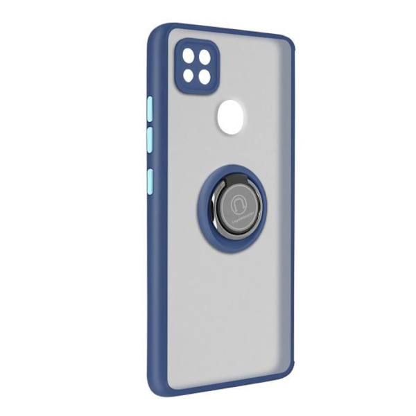 Coque - AVGIVNING - Xiaomi Redmi 9C - Stöttålig - Metallring - Mjuk Blå