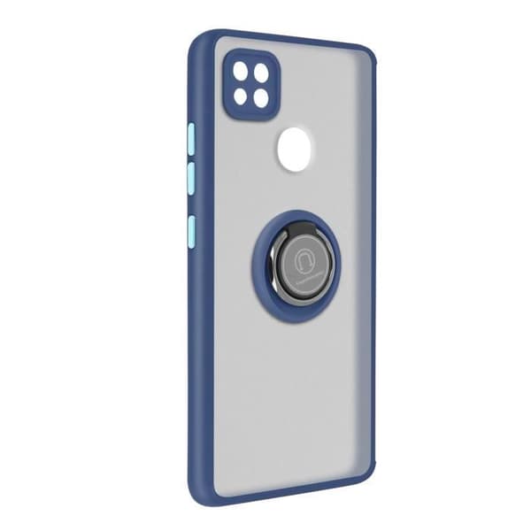 Coque - AVIZAR - Xiaomi Redmi 9C - Stødabsorberende - Metallring - Blød Blå