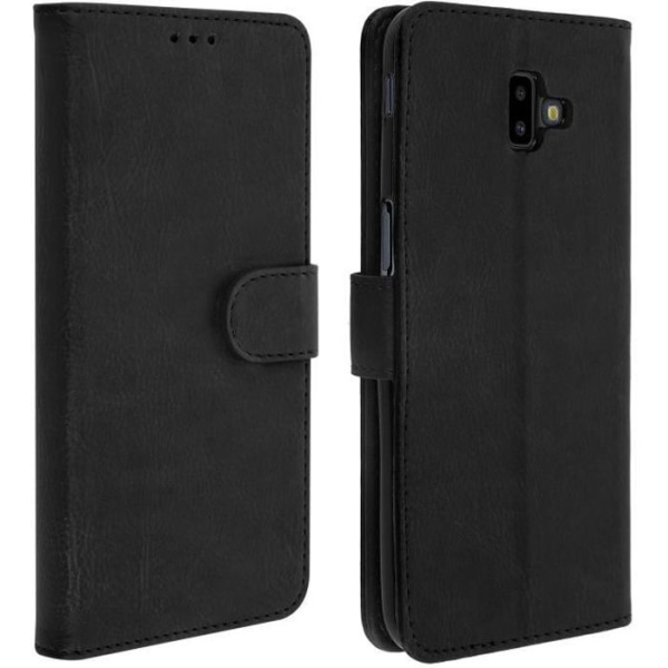 Skal till Samsung Galaxy J6 Plus Flip Case Korthållare Stativ Funktion - Svart