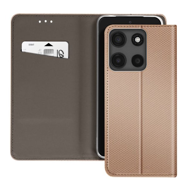 Motorola Moto G15 ja Moto G15 Power -korttipussukka, kultainen Gul