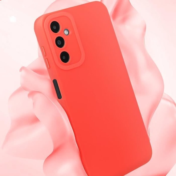 Kotelo - AVIZAR - Samsung Galaxy A14 4G ja 5G - Pehmeä silikoni - Punainen - Vahvistettu kameran reunasuojaus Röd