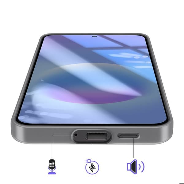 Coque - SAMSUNG - Galaxy A57 - Glat silikone - Hævede kanter - Grå Grå