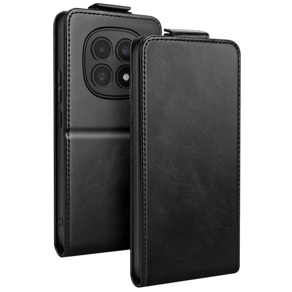 Vertikal Etui til Redmi Note 15 med Kortlomme og Støttefunktion Sort Svart