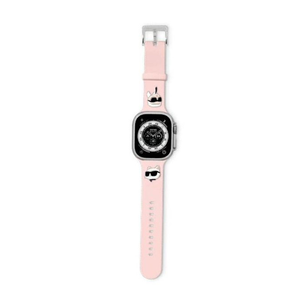 Karl Lagerfeld 3D Kumi Karl & Choupette Heads NFT - Ranneke Apple Watchille 42/44/45/49 mm (vaaleanpunainen)