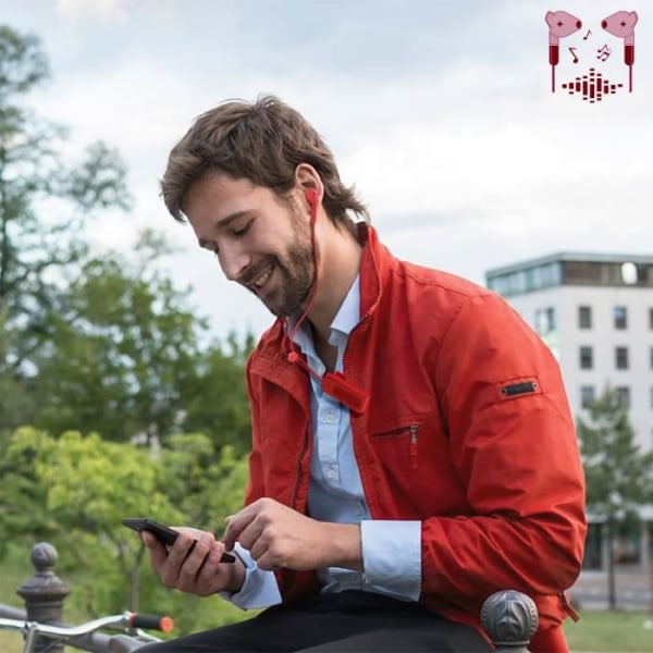 Hörlurar Headset Bluetooth Lavalier mikrofon design Autonomy 5h Defunc Red