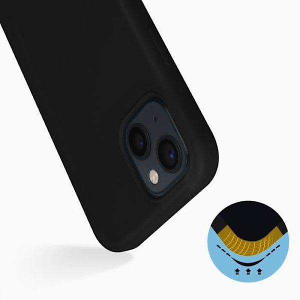 AVIZAR iPhone 13 beskyttelsescover Silikone Semi-stiv Soft-touch sort Svart