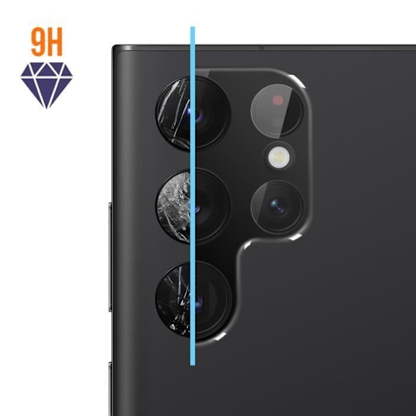 Skyddsfilm - IMAK - Samsung Galaxy S22 Ultra - 9H härdat glas - Anti-explosion - Antispår Svart