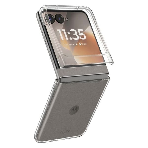 Skyddshölje för Motorola Razr 70 Hård Fällbar Transparent Vit