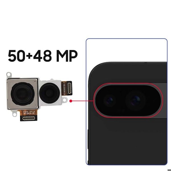 Bakåtkamera för Google Pixel 9 50MP + 48MP Svart Svart