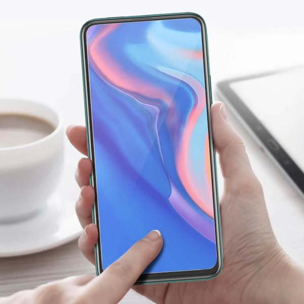 Skyddande film - AVIZAR - Huawei P Smart Z / Y9 Prime 2019 - Härdat glas 9H - Avfasad - Svart Svart