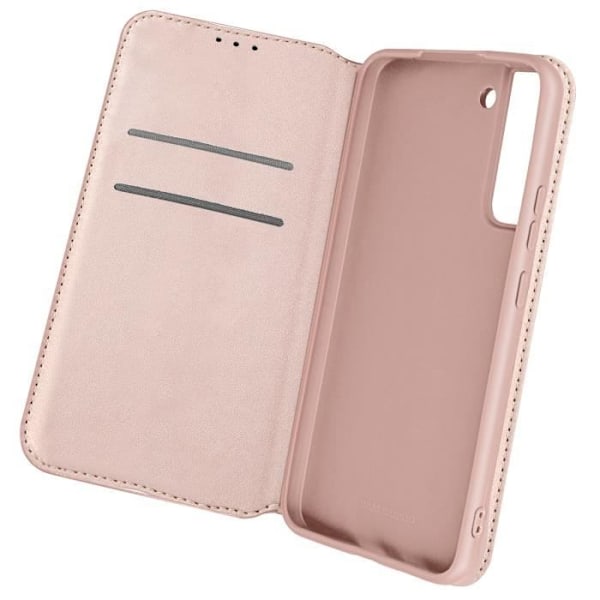 Lompakko - AVIZAR - Samsung Galaxy S22 Plus - Rose gold - Kovamuovinen - Videotukea varten Rose guld