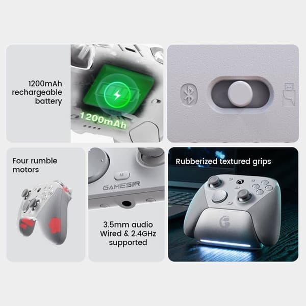 Controller - GAMESIR - GameSir G7 Pro - 1000Hz - Opladningsstation - Kompatibel med Xbox/PC/Android Meca Vit