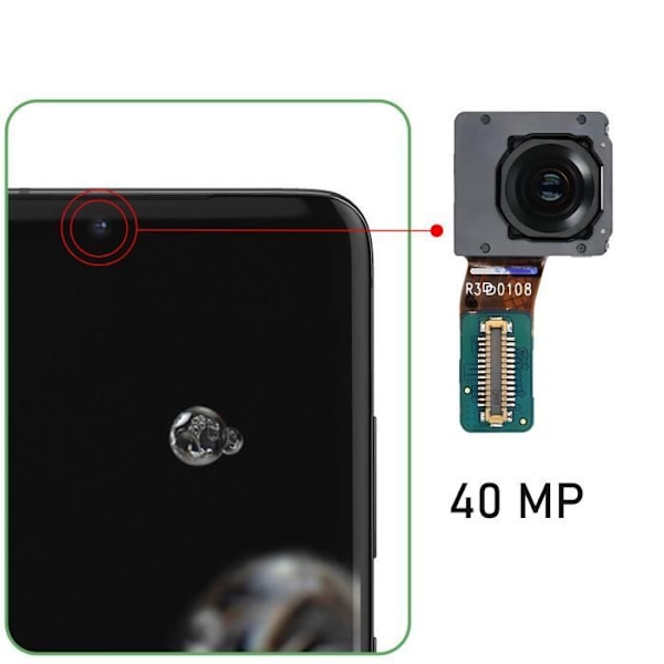 Frontkamera - AVIZAR - Samsung Galaxy S20 Ultra - 40MP - Sort - 100% Ny Svart