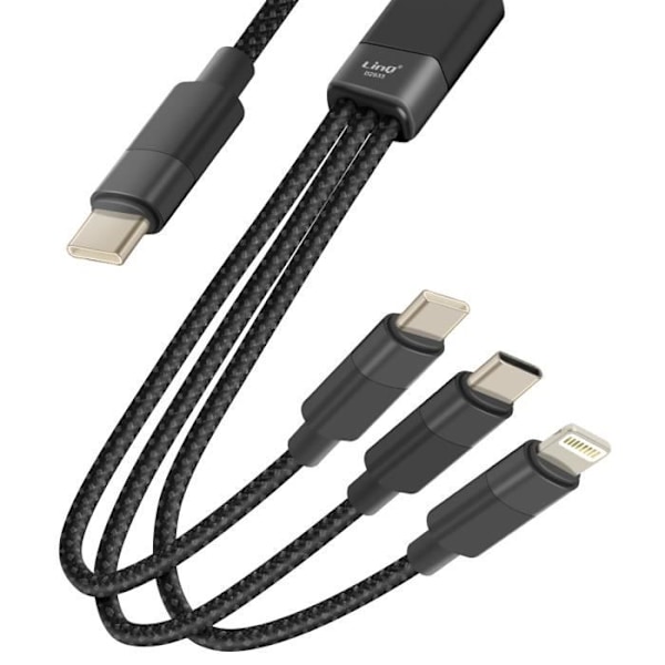 USB-C til Lightning-kabel - LINQ - 1,2 m - 60W hurtig opladning - USB-C og Lightning-kompatibel - Sort Svart
