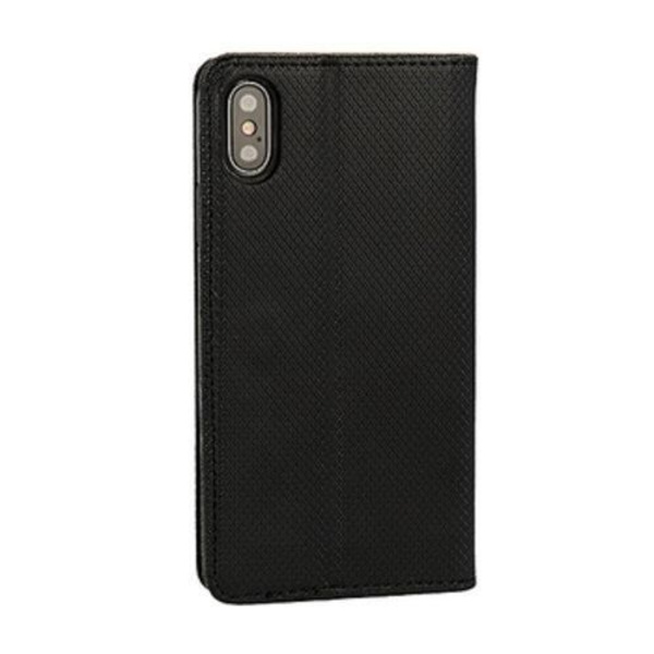 Coque iPhone 13 Pro - Etui - Økologisk læder - Magnetisk lukning - Lomme til kort - Elegant Svart