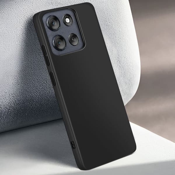 Silikone Blød Mat Sort Etui til Motorola Moto G86