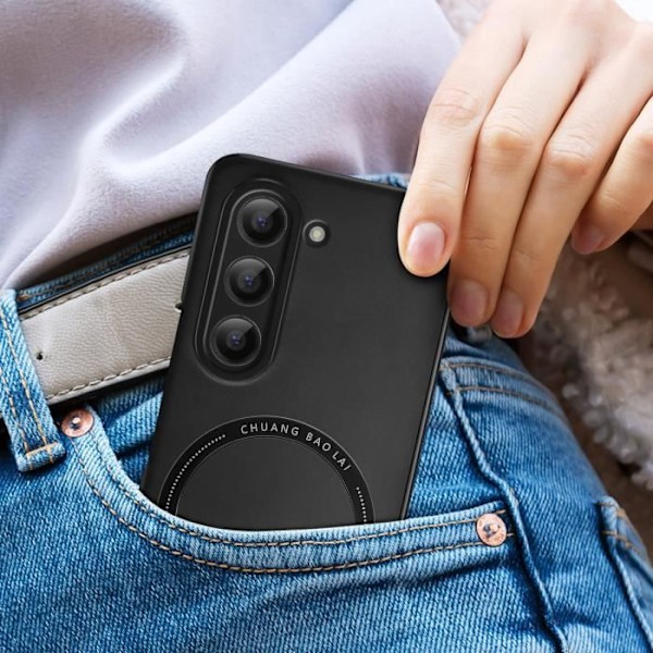 AVIZAR-fodral till Samsung Galaxy Z Fold 5 - Stel - Smal design - Kompatibel med Magsafe-tillbehör Svart