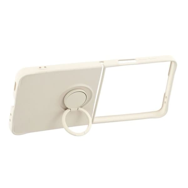 Skydd för Galaxy Z Flip8 Soft-Touch med Stödring och Rem i Beige beige