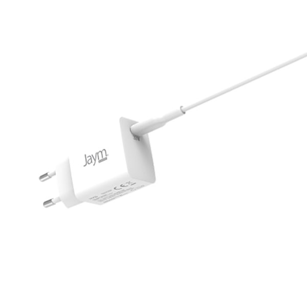 Pack Väggadapter GaN 30W USB-C med Snabb Kompakt USB-C-kabel 2m Jaym Vit Vit