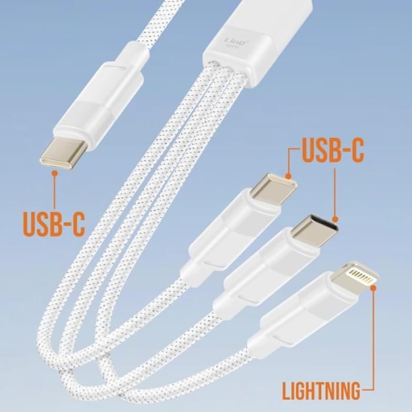 USB-C till Lightning-kabel - LINQ - 1,2 m - 60W snabbladdning - USB-C och Lightning-kompatibel Vit