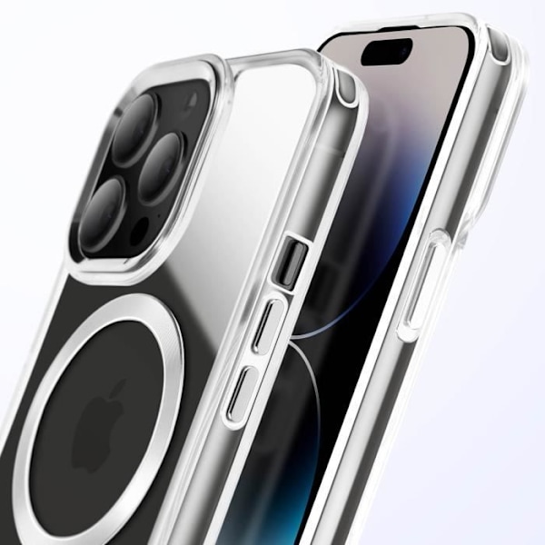 MagSafe-skal för iPhone 14 Pro Baksidan av Cristal Färg Silver Grå