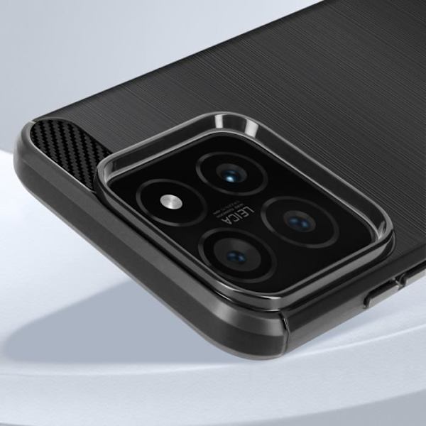 Kotelo Xiaomi 14:lle - AVIZAR - Hiili- ja harjattu efekti - Puolijäykkä - Musta Svart