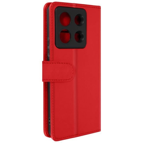 Fodral till Redmi Note 13 Pro - AVIZAR - Vintage Röd - Korthållare - Videostöd Röd