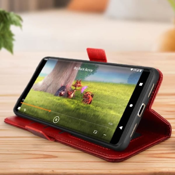 AVIZAR Plånboksfodral för Google Pixel 7 Pro - Röd - Dubbel magnetisk flik - Videostödsfunktion Röd
