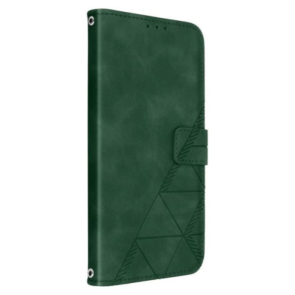 Grön geometrisk design plånbok och videoställ iPhone 14 fodral Grön