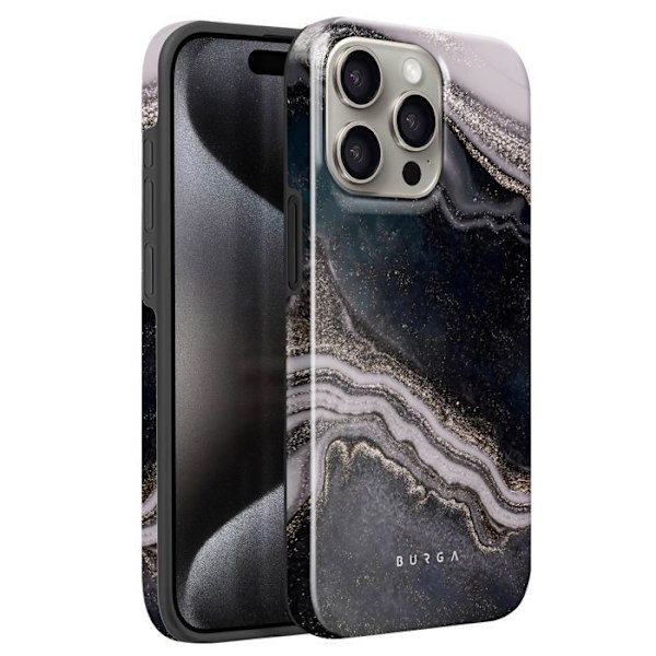 iPhone 15 Pro Iskunkestävä Marmoroitu Suojakuori Nostetuilla Reunoilla