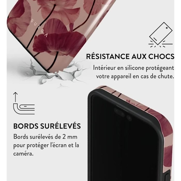 Coque - BURGA - Öm Kram - iPhone 15 Pro - Röd - Stötförebyggande Skydd Beige
