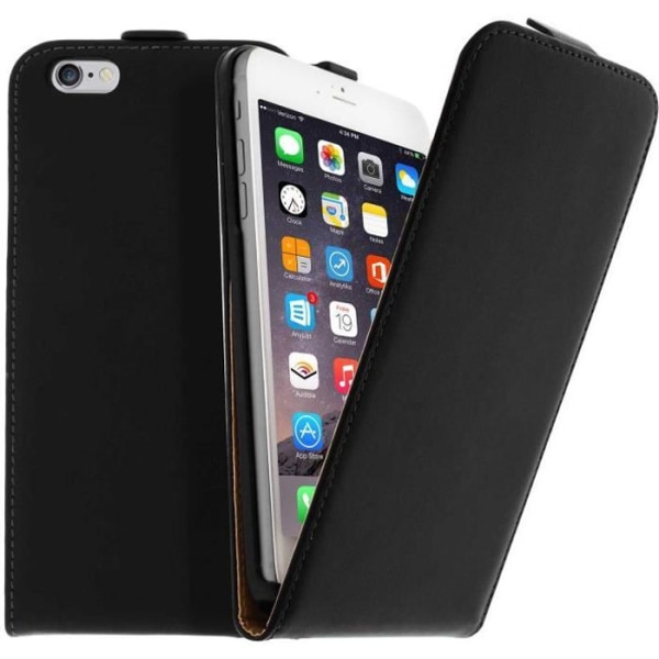Mobilskal - Apple - iPhone 6 Plus - Syntetläder - Svart - Magnetisk stängning Svart