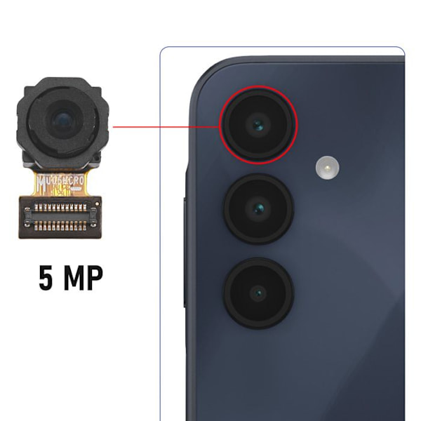 Ultra vidvinkelskamera för Samsung Galaxy A16 5MP Samsung Svart Svart