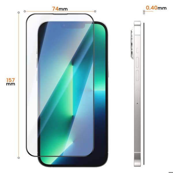 iPhone 14 Plus:n 0,40 mm:n Karkaistu Lasisuoja Musta Svart