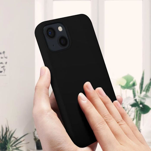 AVIZAR iPhone 13 beskyttelsescover Silikone Semi-stiv Soft-touch sort Svart