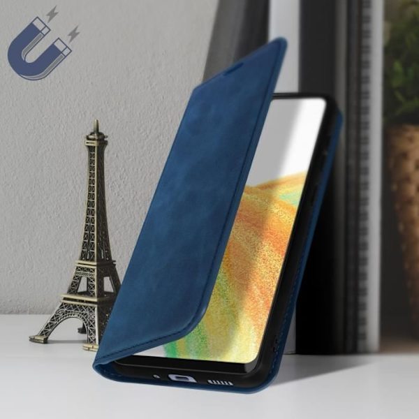 Folio-etui til Samsung Galaxy A33 Soft Touch Magnetic Video Support midnatsblå midnattsblå