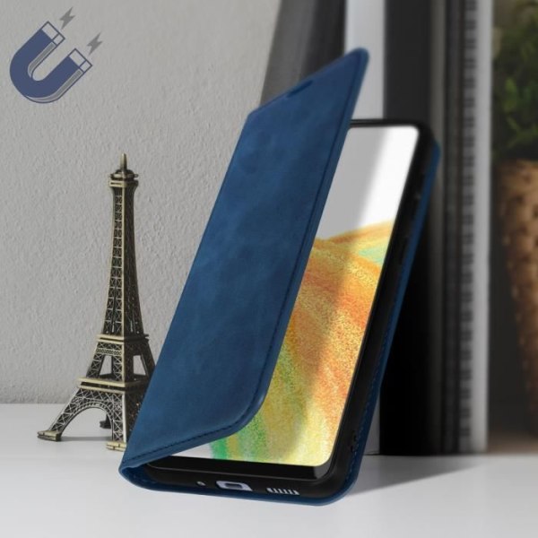 Samsung Galaxy A33 Soft Touch Magnetic Folio Fodral Videostöd midnattsblå midnattsblå