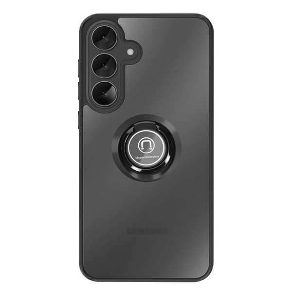Cover til Galaxy S25 FE Beskyttelse i Bi-materiale med Magnetisk Ring Støtte Sort Svart