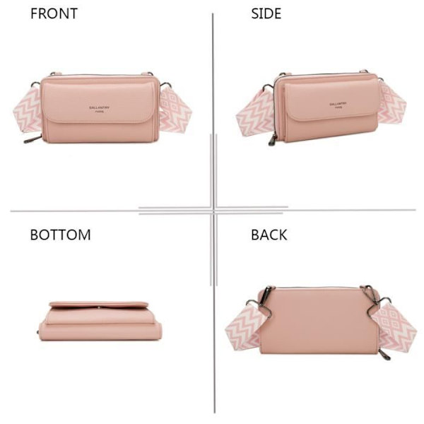 Sød Gallantry Pink Læder Wallet Skuldertaske - GALLANTRY - Blød - Punglås Rosa