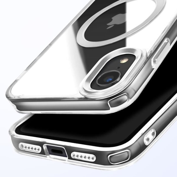 MagSafe-kuori iPhone XR:lle, kirkas takana, hopeanvärinen Grå